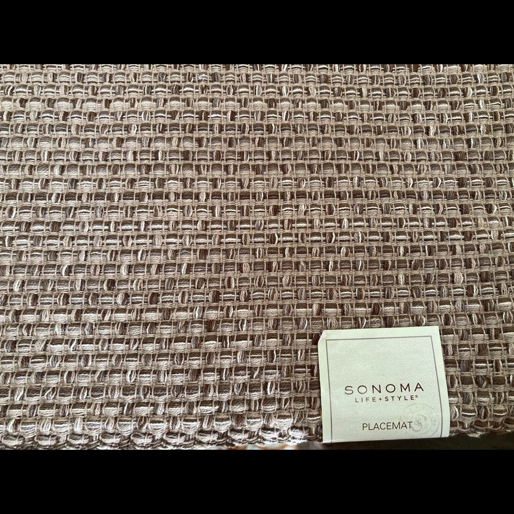 NOT AVAILABLE FOR SALE -,5 Sonoma brown woven placemats. 1 NWT, 5 NWOT
